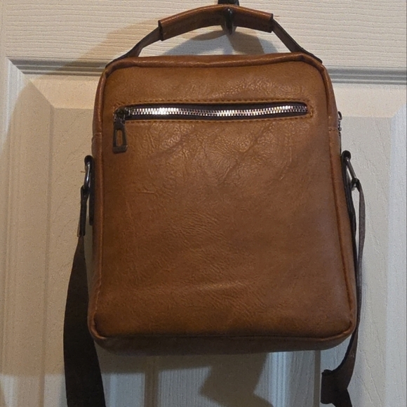 WEIXIER Vintage Tan Camel Shoulder Spacious Multi-Pocket Office Travel Bag - Picture 3 of 10